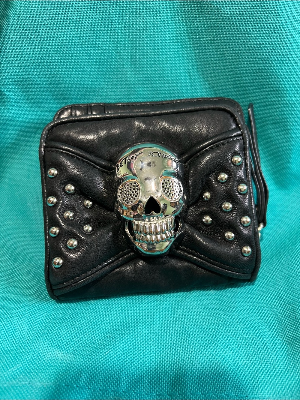Betsey Johnson Punk Rock Princess skull bow wallet